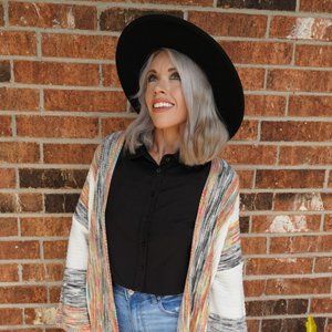 Multi Color Stripe Sweater Cardigan